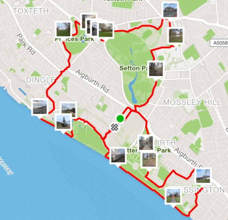 map of route with picture location